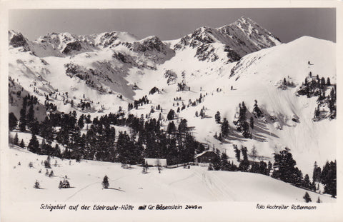 AK Schigbiet auf der Edelraute-Hütte mit Gr. Bösenstein.
