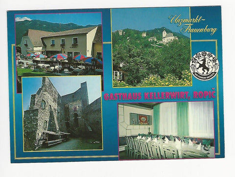 AK Unzmarkt-Frauenburg. Gasthaus Kellerwirt. Fa. Ropic. Liechtensteinstraße 1.