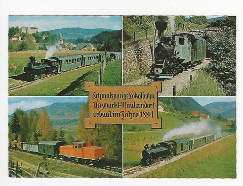 AK Murtalbahn. Schmalspurbahn. Unzmarkt und Mauterndorf.
