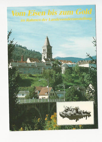 Werbe-Karte Judenburg. Vom Eisen bis zum Gold im Rahmen der Landessonderausstellung 1989.