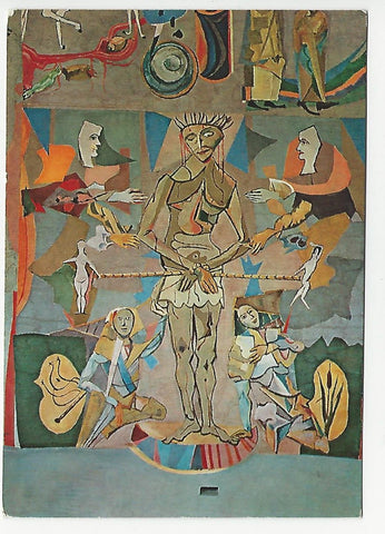 AK Abtei Seckau. Schmerzensmann von Herbert Boeckl in der Engelkapelle.