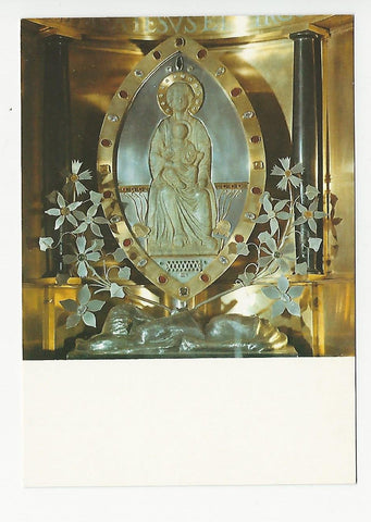 Karte Gnadenbild der Abtei Seckau. Thronende Muttergottes.