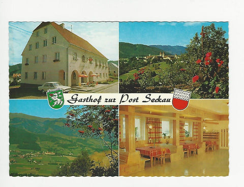 AK Seckau. Gasthof zur Post. Besitzer: Albert u. Karoline Puster.