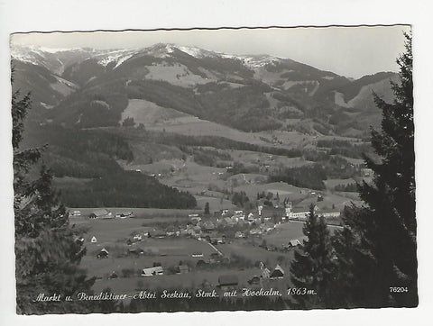 AK Markt und Benediktiner-Abtei Seckau mit Hochalm. (1966)