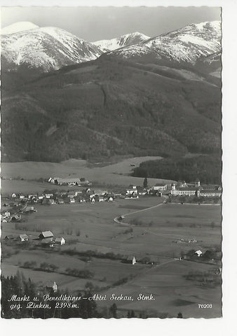 AK Markt und Benediktiner-Abtei Seckau gegen Zinken. (1965)