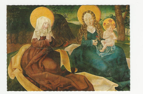 AK Benediktiner-Abtei Seckau. Anna-Selbdritt: Mujtter Anna, Maria und Jesus. Predella 1507 im Mariäkrönungsaltar 1489.