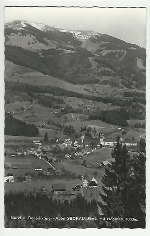 AK Markt und Benediktiner Abtei Seckau mit Hochalm. (1966)