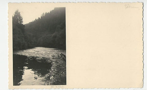 AK Flußansicht, Gelaufen in Pöls 1934.