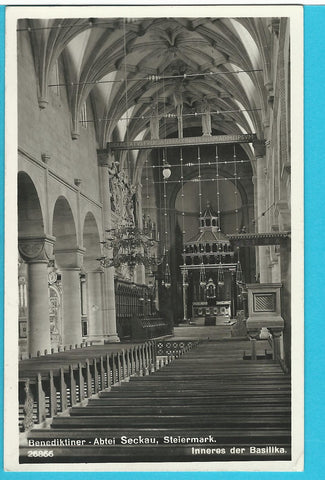 AK Benediktiner-Abtei Seckau. Inneres der Basilika. (1932)