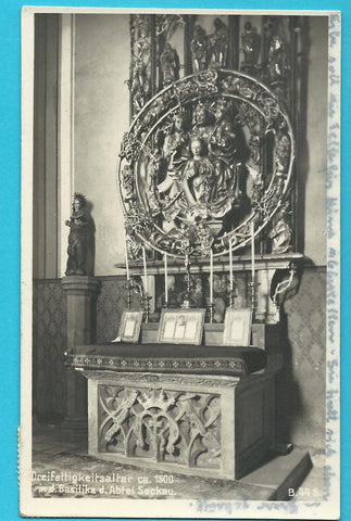 AK Dreifaltigkeitsaltar ca. 1500 in der Basilika d. Abtei Seckau.