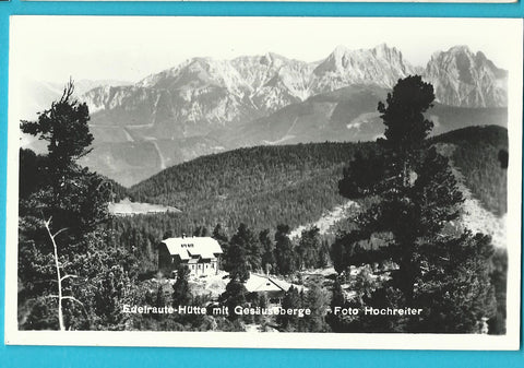 AK Edelraute-Hütte mit Gesäuseberge.