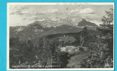AK Edelrautehütte Scheiblalm geg. Sparafeld.