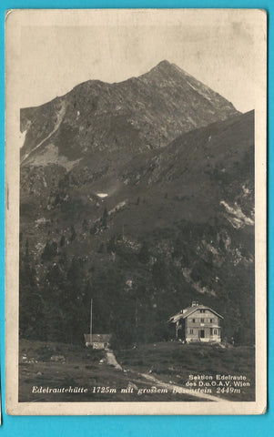 AK Edelrautehütte mit grossem Bösenstein. (1933)