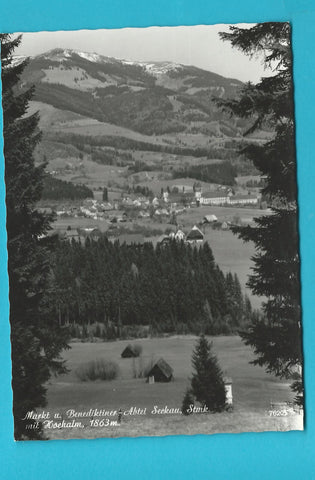 AK Markt u. Benediktinerabtei Seckau mit Hochalm. (1964)