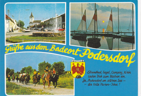 AK Grüße aus dem Badeort Podersdorf.