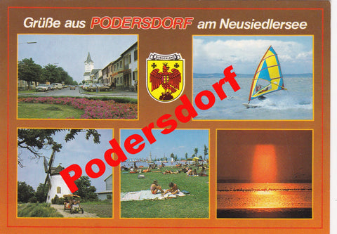 AK Grüße aus Podersdorf am Neusiedlersee.