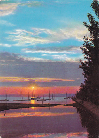 AK Sonnenuntergang in Podersdorf am See.