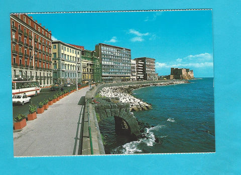 AK Napoli. Via Partenone e Castel dell'Ovo.