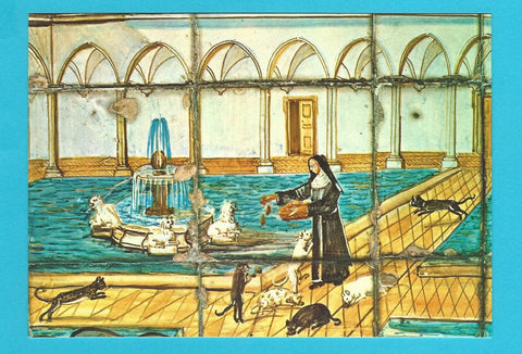 AK Napoli. Monastero di Santa Chiara. Il Chiostro maiolicato - Particolare.