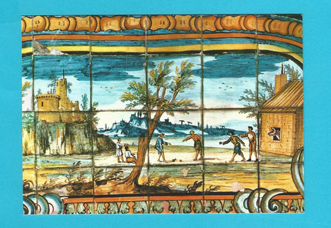 AK Napoli. Monastero di Santa Chiara. Il Chiostro maiolicato - Particolare.