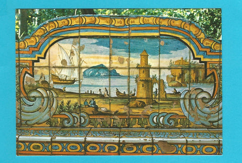 AK Napoli. Monastero di Santa Chiara. Il Chiostro maiolicato - Particolare.