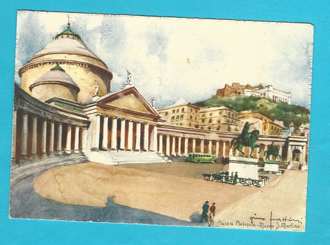 AK Napoli - Piazza Plebiscito - Museo S. Martino.
