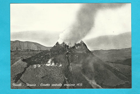 AK Napoli - Vesuvio - Conetto centrale eruzione 1933.