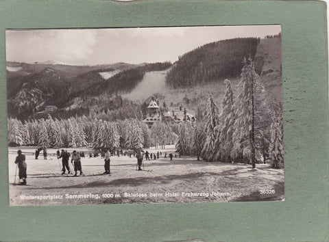 AK Wintersportplatz Semmering Skiwiese beim Erzherzog Johann. (1941)