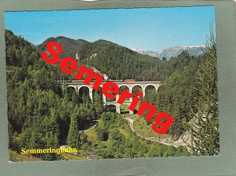 AK Semmeringbahn. Brücke über die kalte Rinne gegen Raxalpe.