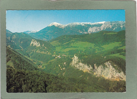 AK Semmeringgebiet. Weinzettl- und Polleroswand. Breitenstein und Kreuzberg. Hintergrund Raxalpe.