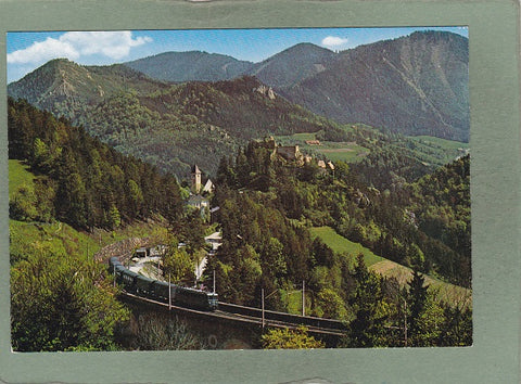 AK Klamm am Semmering. Kirche und Ruine Semmeringbahn Wagne-Viadukt.