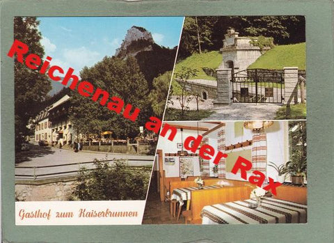 AK Reichenau-Kaiserbrunn, Höllental. Gasthof-Pension Zum Kaiserbrunnen, Pächter: Paula Prachar.
