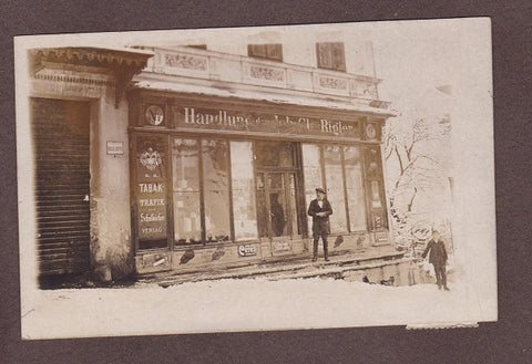 Foto-AK Puchberg am Schneeberg. Tabak Trafik Handlung Joh. Cl. Rigler (um1920)
