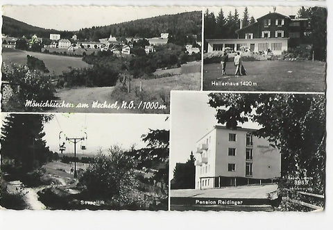 AK Mönichkirchen am Wechsel. Hallerhaus. Sesselift. Pension Reidinger.