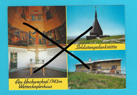 AK Am Hochwechsel. Wetterkoglerhaus. Soldatengedenkstätte.
