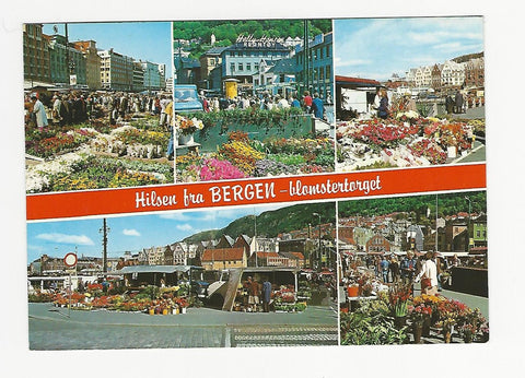 AK Hilsen fra Bergen - Blomstertorget.