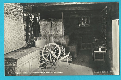 AK Lillehammer. De Sandvigske Samlinger. Kleven i Lökrestuen.