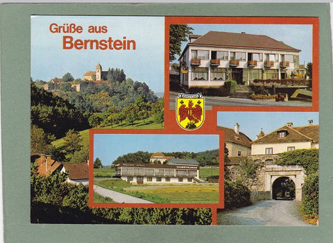 AK Grüße aus Bernstein. Schloßhotel, Wallinger Möbel.