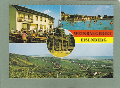 AK Weinbaugebiet Eisenberg an der Pinka. Gasthof Erika E.u.R. Hetfleisch, Schwimmbad Eisenberg.