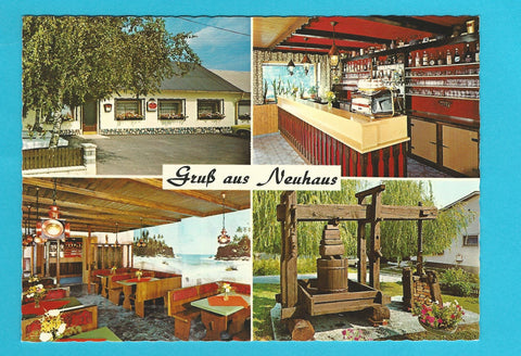 AK Gruß aus Neuhaus in der Wart 37. Gasthaus Cafe E. u. M. Reistätter.