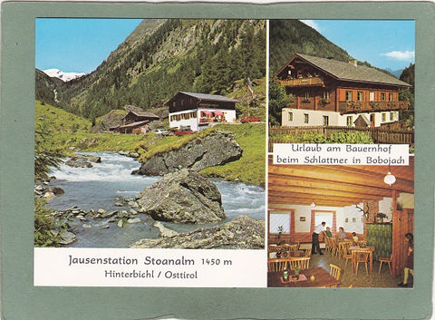 AK Hinterbichl. Jausenstation Stoanalm. Urlaub am Bauernhof beim Schlattner in Bobojach.