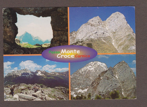 AK Passo Monte Croce Carnico. Pal Piccolo con il monte Polinik. Creta di Collinetta e Creta di Collina.