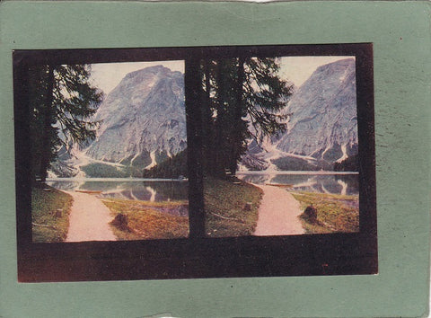 Stereo Foto Color. 8. Tirol, Pragser-See in den Dolomiten (Lago di Braies) 