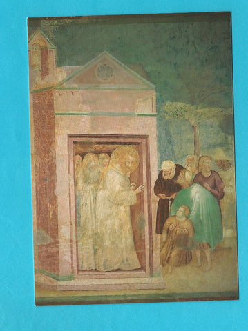 AK Sesto al Reghena. Abbazia Benedettina di Santa Maria in Sylvis. Presbiterio Storie di S. Benedetto, Il Santo accoglie i poveri, Giottesco.