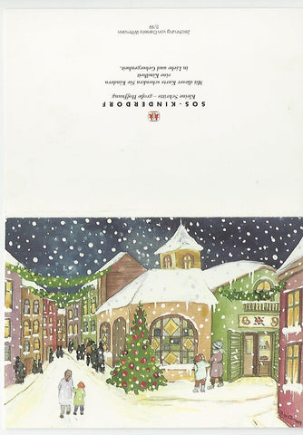 Weihnachts-Billett. Zeichnung von Daniela Wittman 2/99. (SOS Kinderdorf)