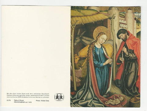 Weihnachts-Billett. Geburt Christi, oberschwäbisch um 1470. (SOS Kinderdorf)