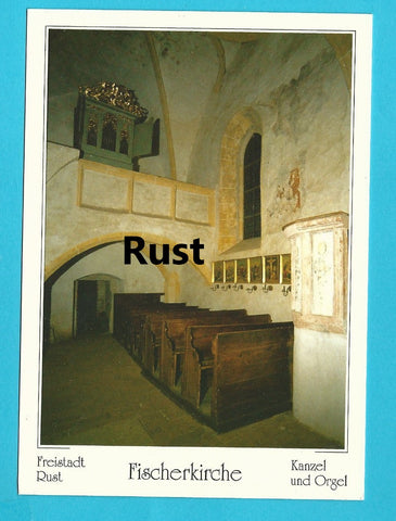 AK Freistadt Rust. Fischerkirche. Kanzel und Orgel.