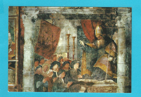 AK San Daniele del Friuli. Chiesa di San Antonio Abate. Particolare degli affreschi del Pellegrino.