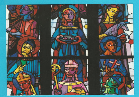 AK Salzburg. Stadtpfarrkirche St. Andrä. Kanongebete Detail, Glasfenster von Karl Weiser.