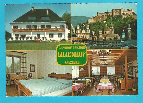 AK Salzburg. Gasthof Pension Lilienhof. Bes.: A. u. J. Thiel. Siezenheimer Straße 62.
